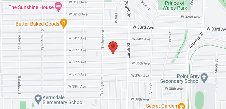 map of 2633 W 36TH AVENUE